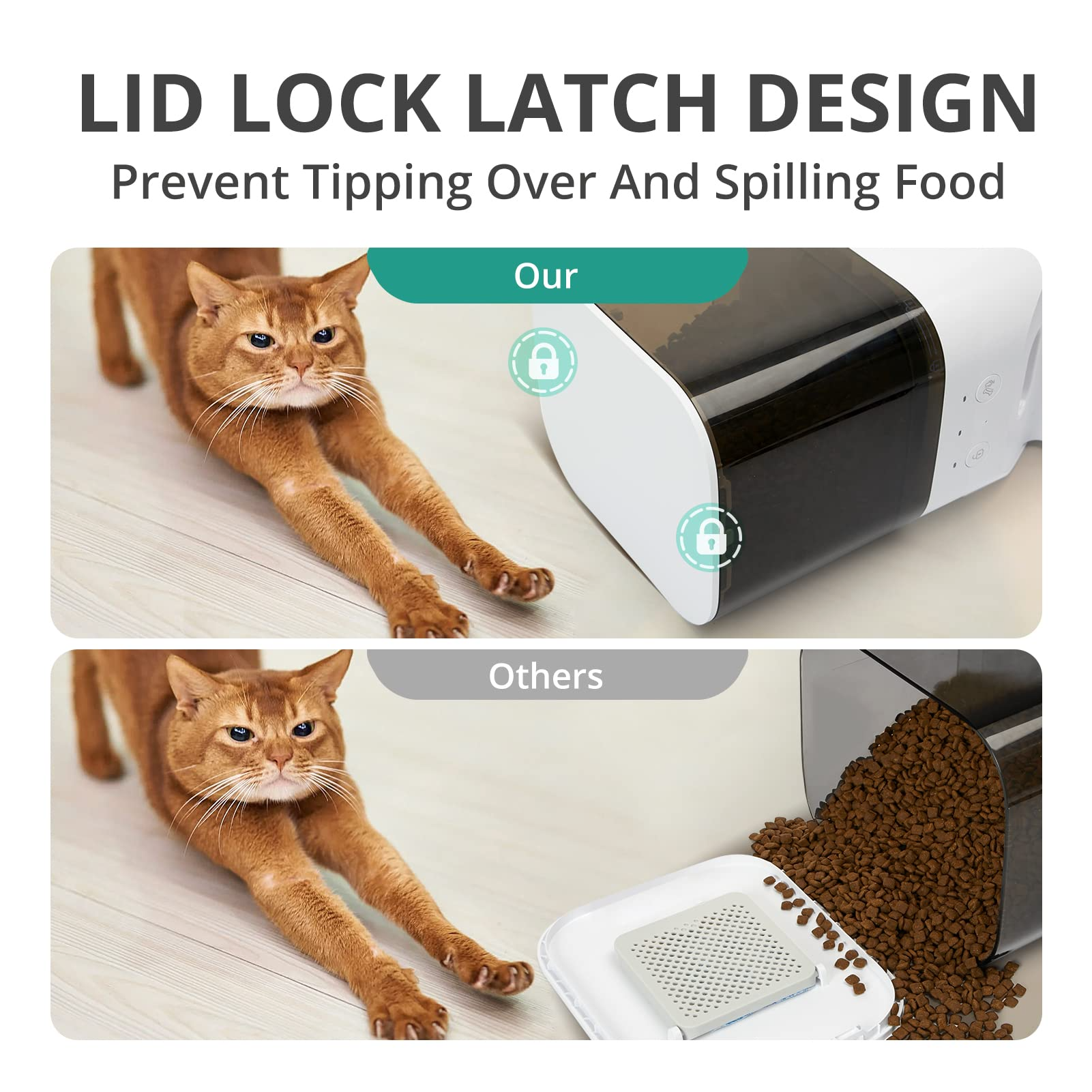 PIPPINPET Automatic Cat Feeder With Camera, 7L Timed Dog Feeders