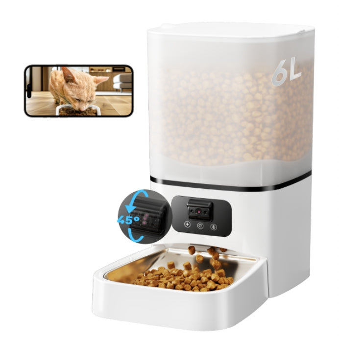6L Automatic Cat Feeder with Camera Support 5G/2.4G WiFi