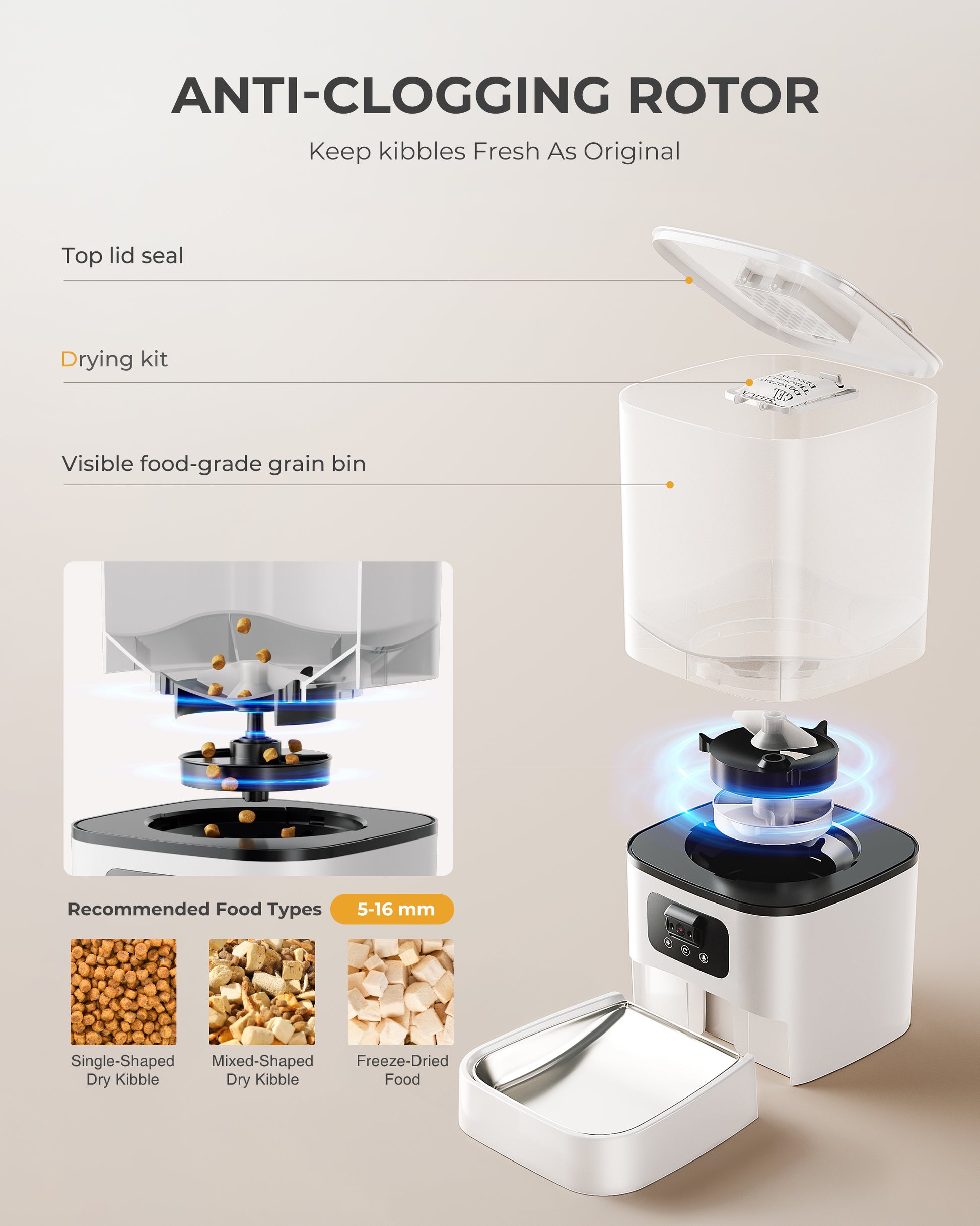 6L Automatic Cat Feeder with Camera Support 5G/2.4G WiFi