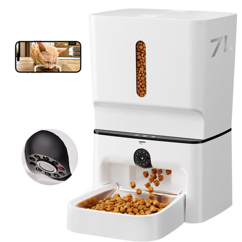7L Automatic Cat Feeder with Camera & 2-Way Audio Support 5G WiFi