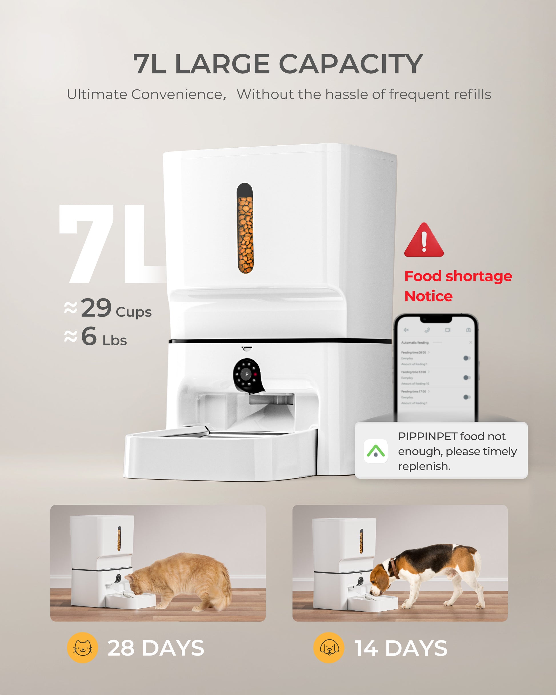 7L Automatic Cat Feeder with Camera & 2-Way Audio Support 5G WiFi