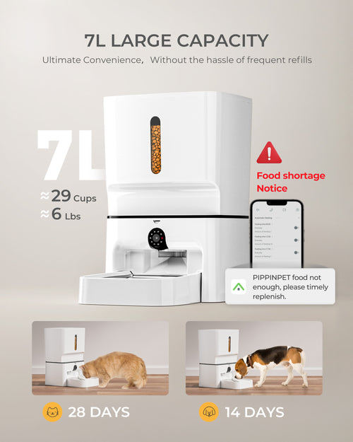 7L Automatic Cat Feeder with Camera & 2-Way Audio Support 5G WiFi