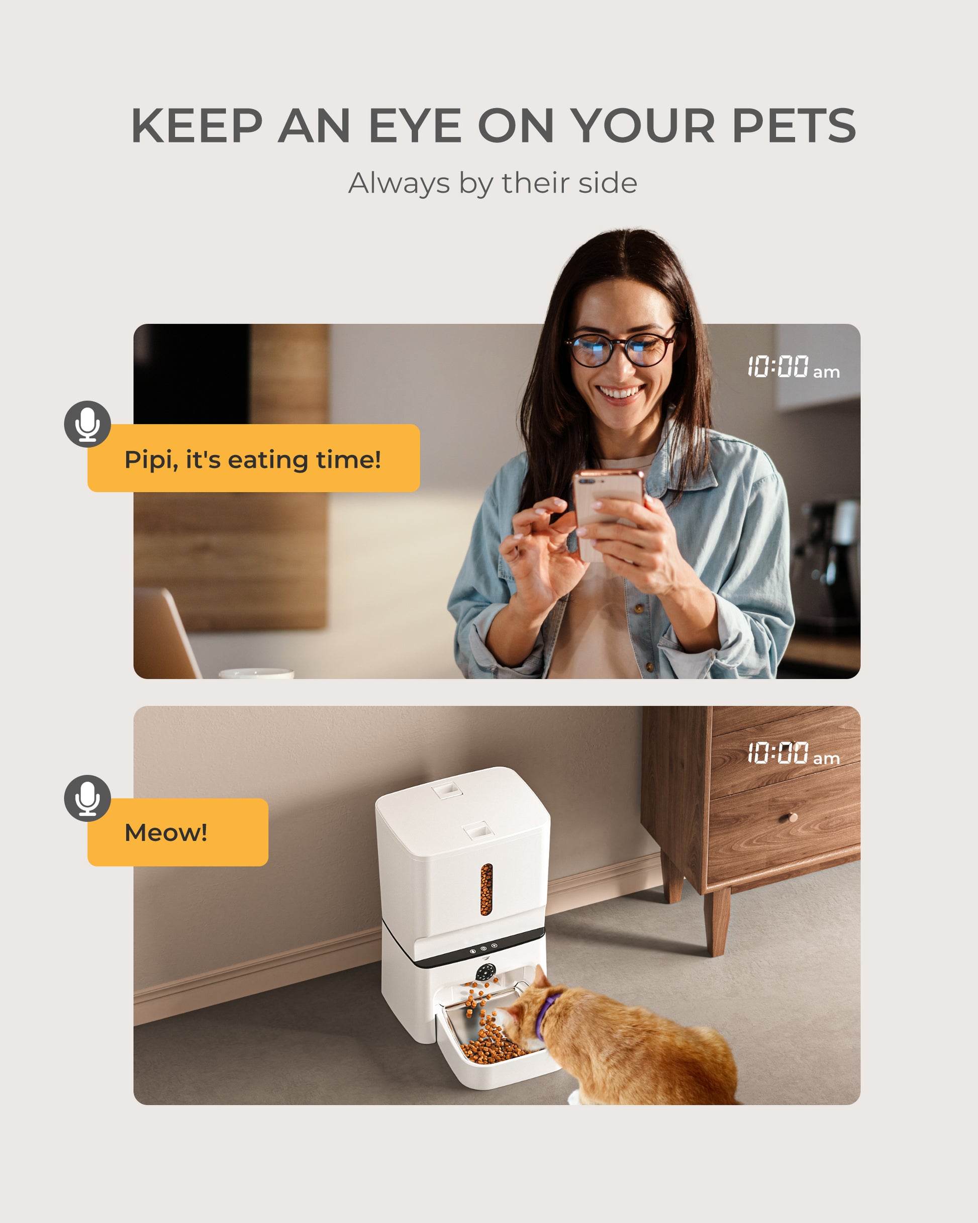 7L Automatic Cat Feeder with Camera & 2-Way Audio Support 5G WiFi